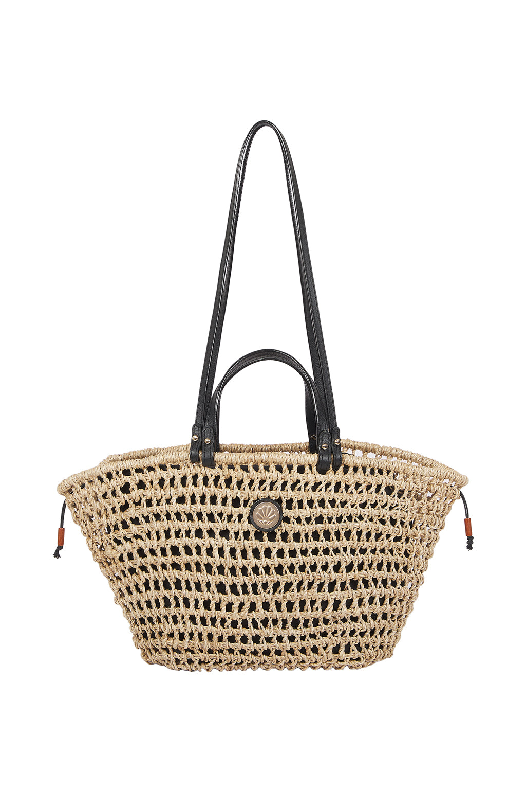 Lanuuk Resortwear Handbag Tote Shoulder Bag Abaca Hand Woven Accessories Beach Natural Black