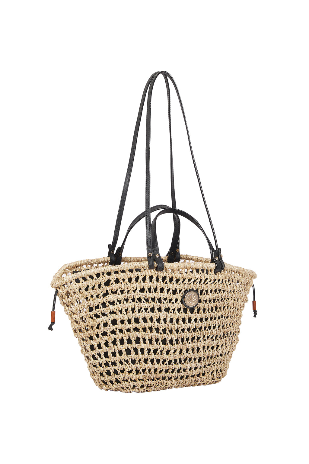 Lanuuk Resortwear Handbag Tote Shoulder Bag Abaca Hand Woven Accessories Beach Natural Black