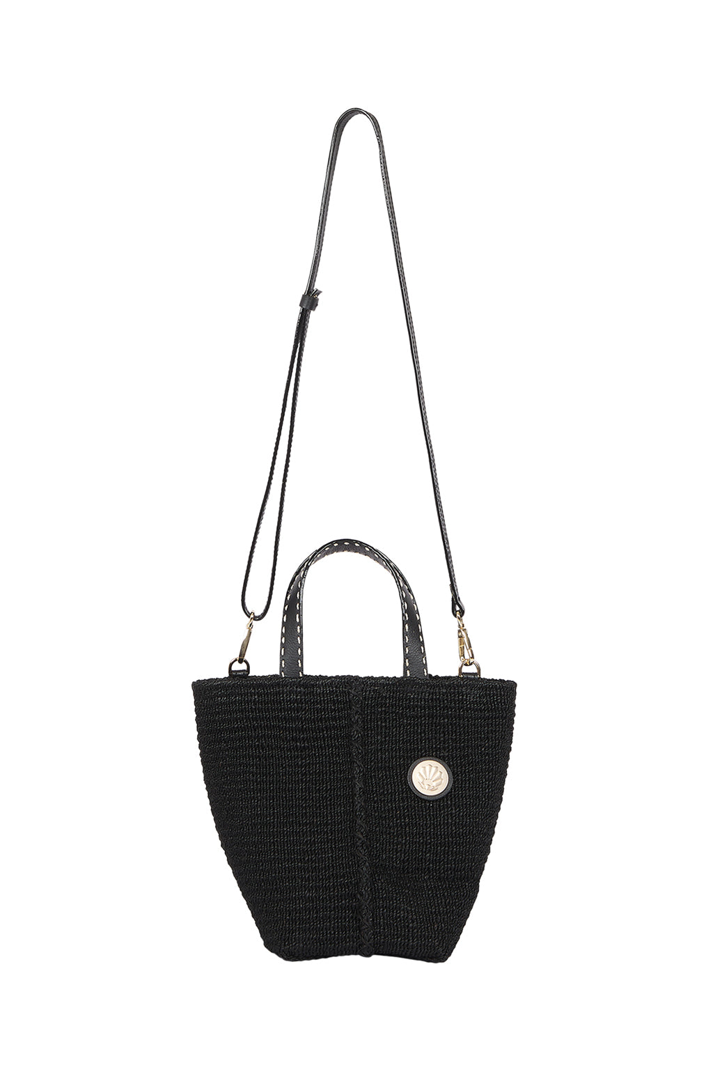 Abaca Woven Mini Tote Bag - Black | Lanuuk Resort Accessories Handbag