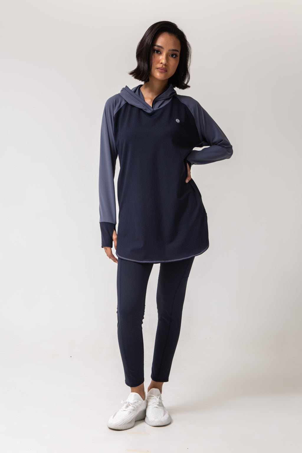 Active Hoodie - Navy Full Coverage Modest Activewear