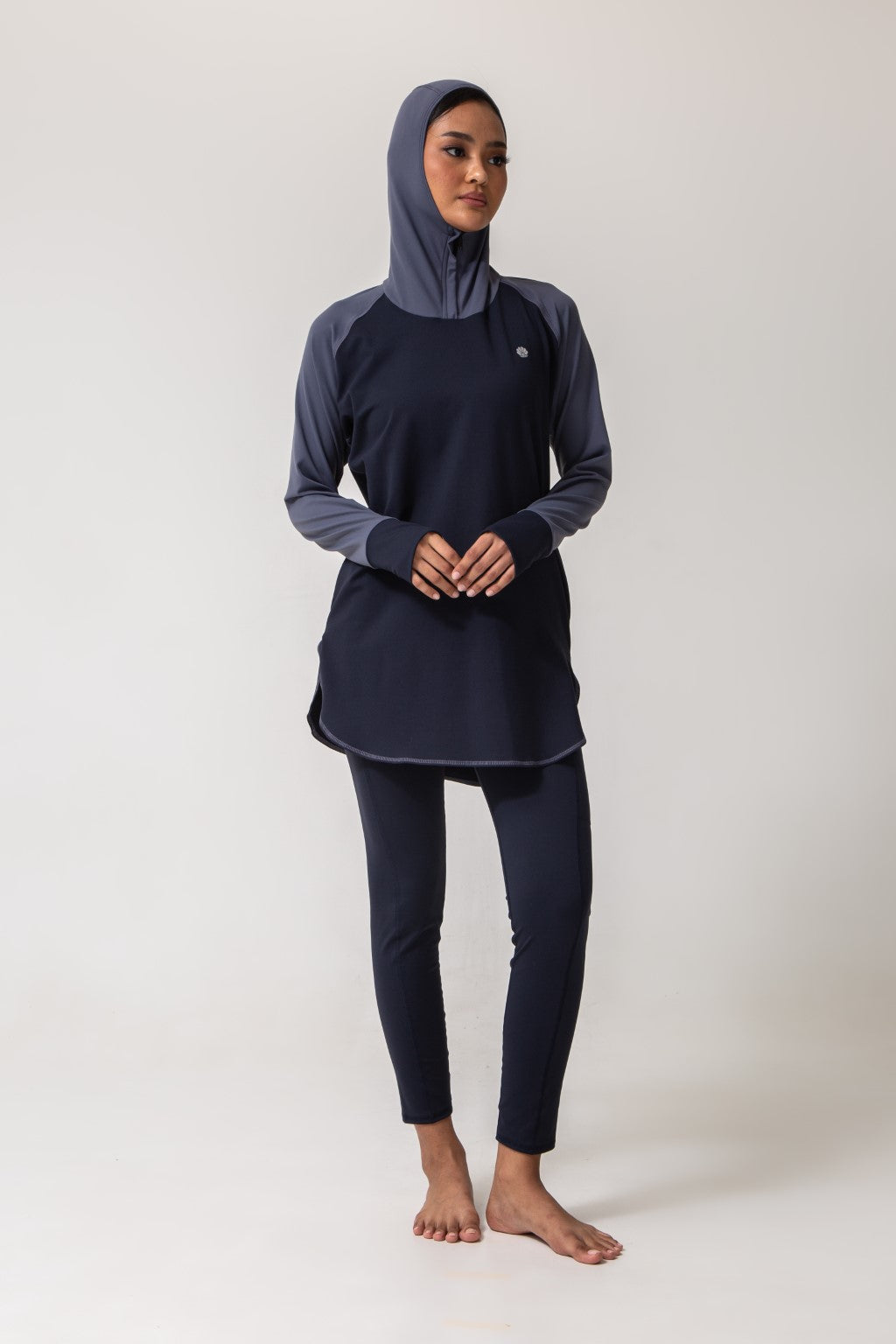 Active Hoodie - Navy Full Coverage Modest Activewear