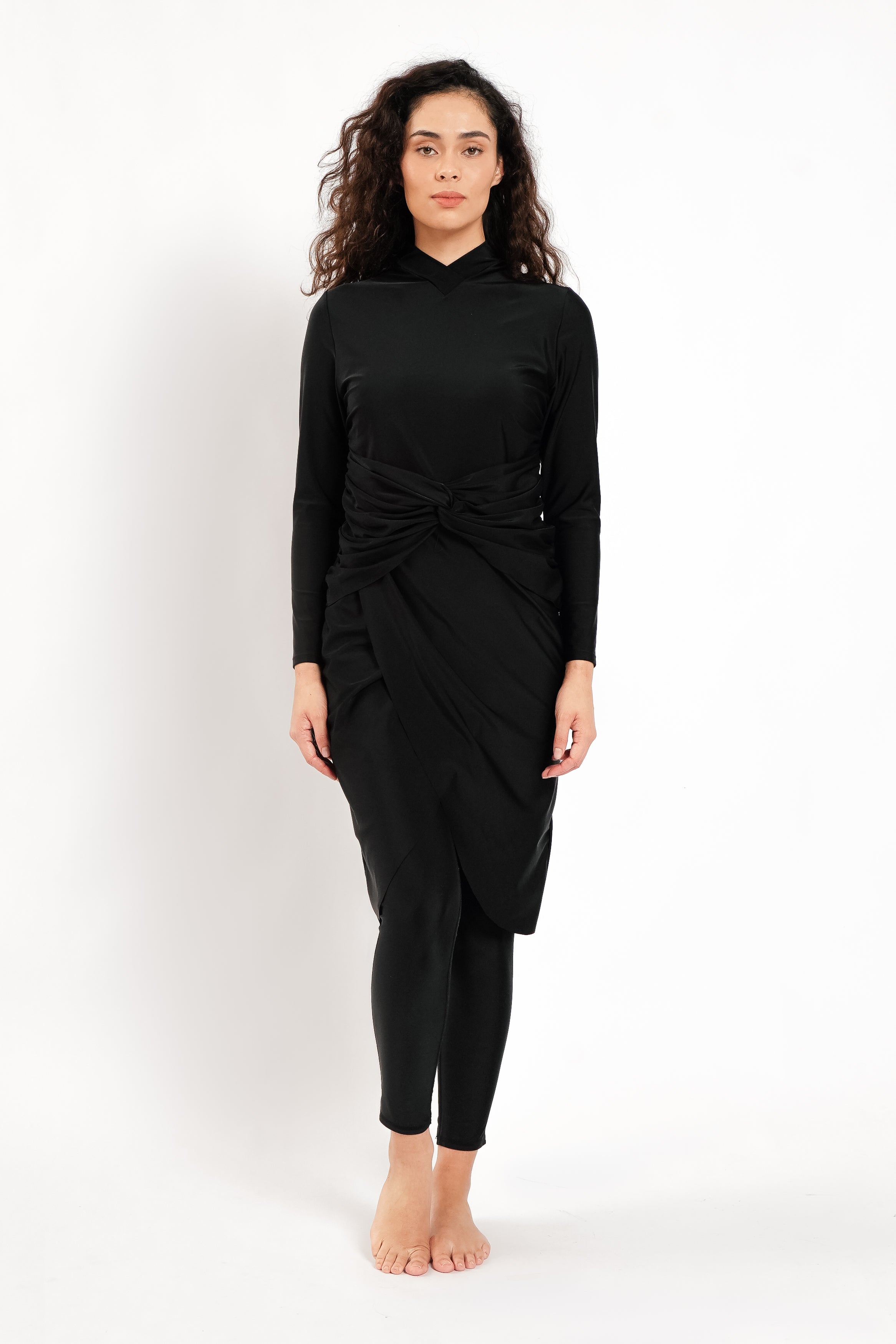 Lanuuk Alba Modest Swimwear Dress Burkini Black