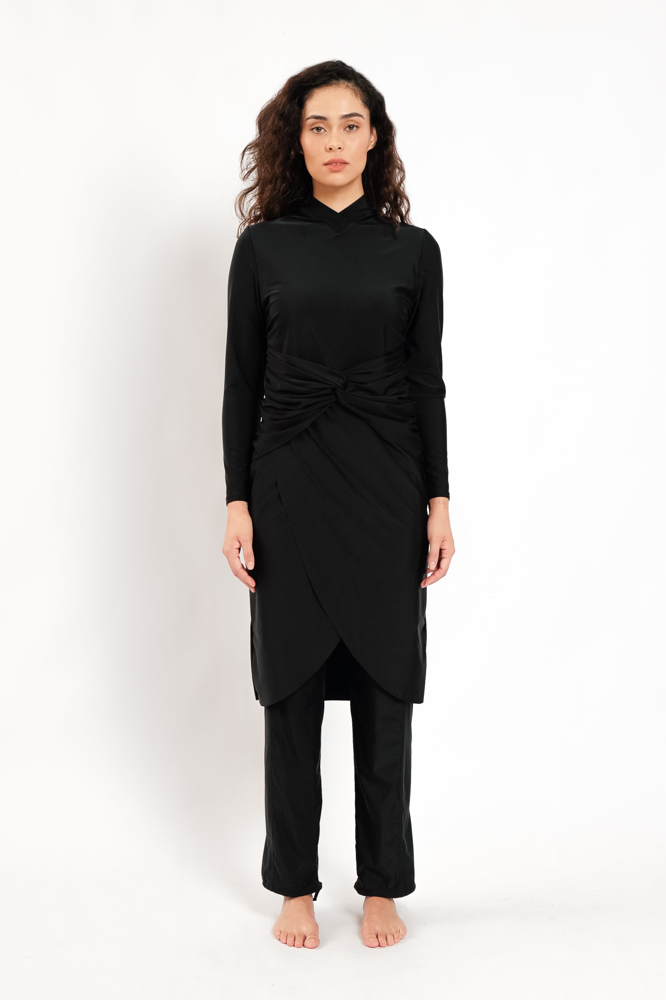 Lanuuk Alba Modest Swimwear Dress Burkini Black