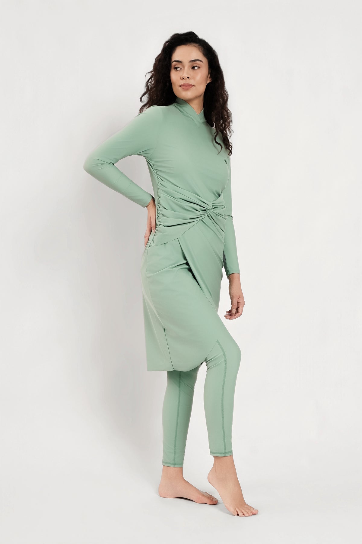 Lanuuk Alba Modest Swimwear Dress Burkini Sage Green