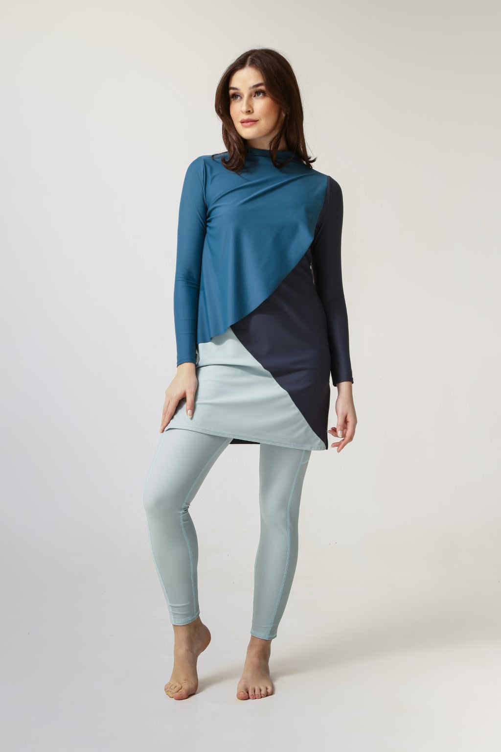 Lanuuk Cape Swim Dress - Wave | Full Coverage Modest Swimwear Burkini