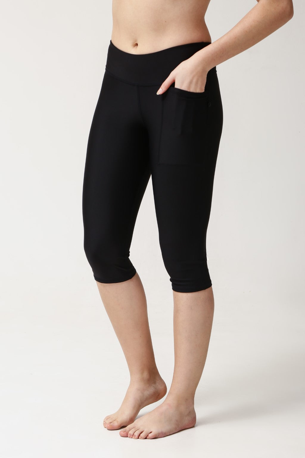 Lanuuk Capri Swim Tights - Black | Cropped Shorts Swimming Leggings Modest Swimwear Burkini