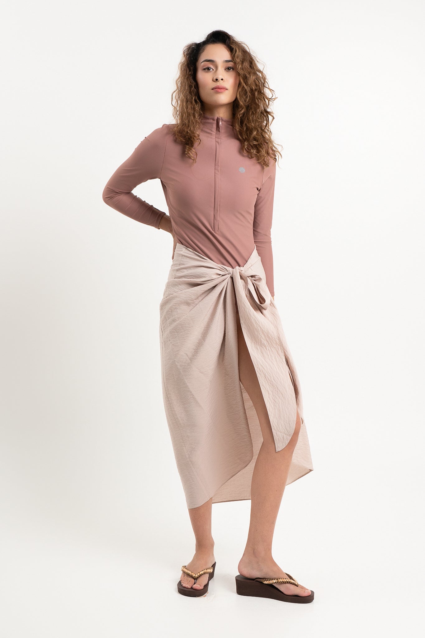 Lanuuk Resortwear Modest Pareo Sarong Cover Up Wrap Resort Sustainable Ecovero Shell with Bodysuit