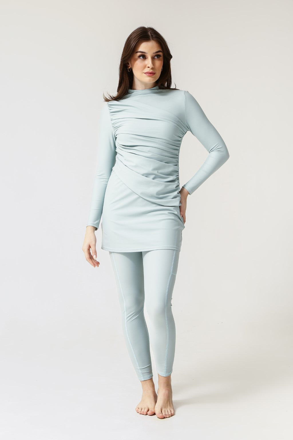 Lanuuk Diana Swim Dress - Aqua | Full Coverage Modest Swimwear Burkini