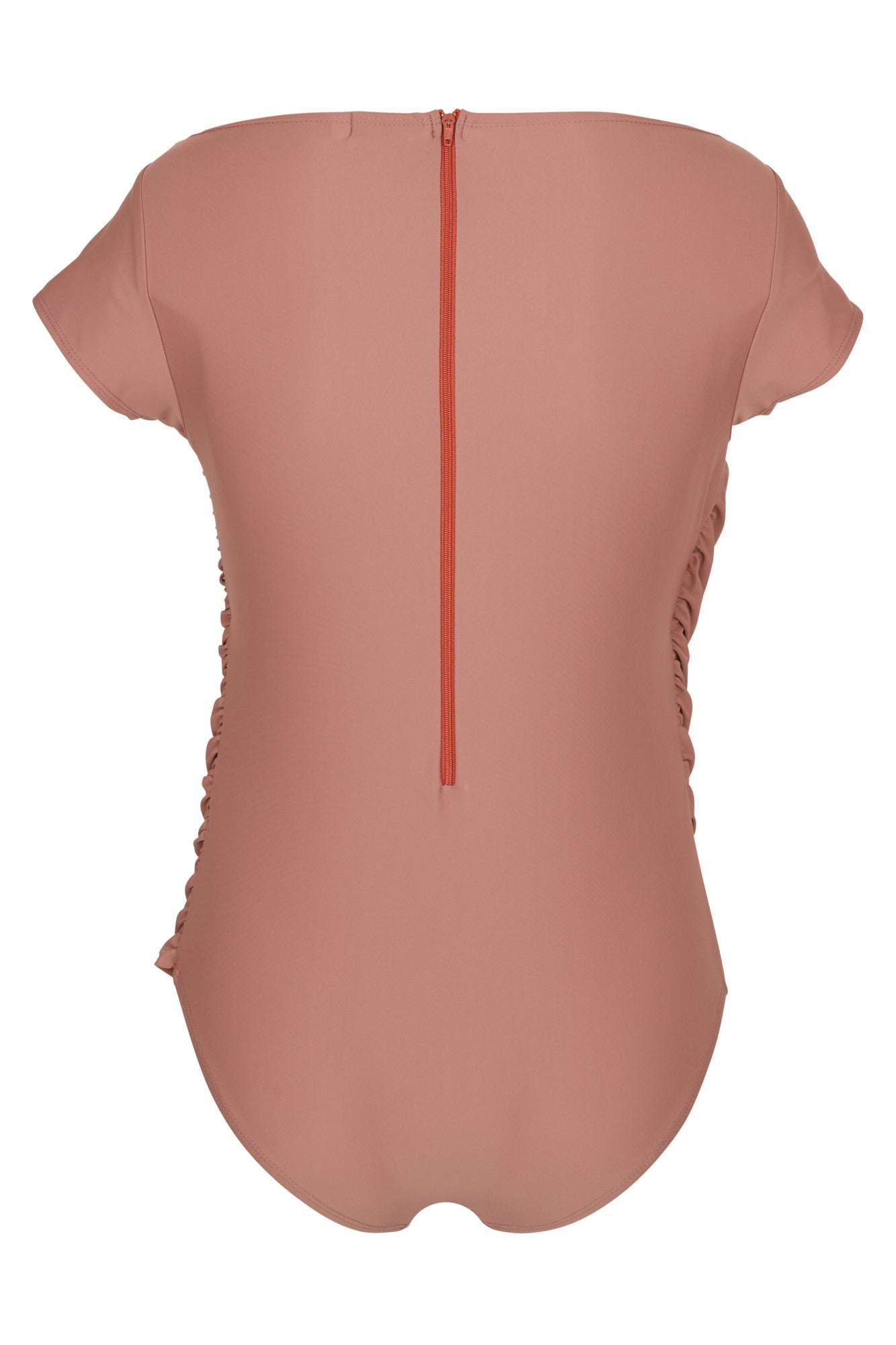 Lanuuk Diana Midi Swimsuit - Earth | Short Sleeve One Piece Full Coverage Modest Swimwear Burkini