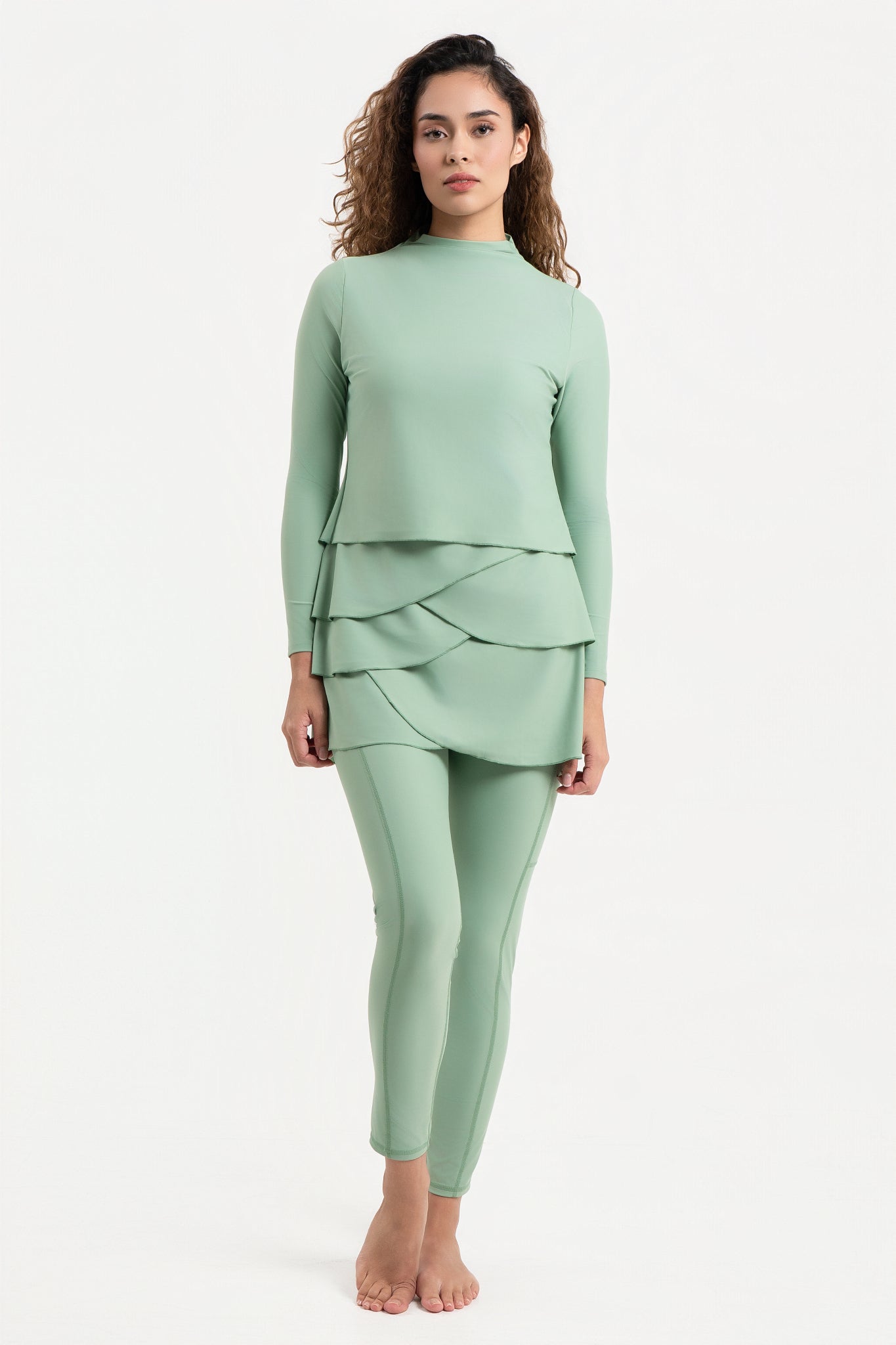 Lanuuk Lula Modest UPF Sunsafe Swimwear Swim Beach Dress Burkini Sage Green