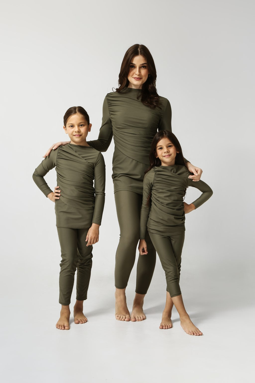 Lanuuk Diana Kids Two Piece Swimwear - Olive | UPF Full Coverage Modest Burkini