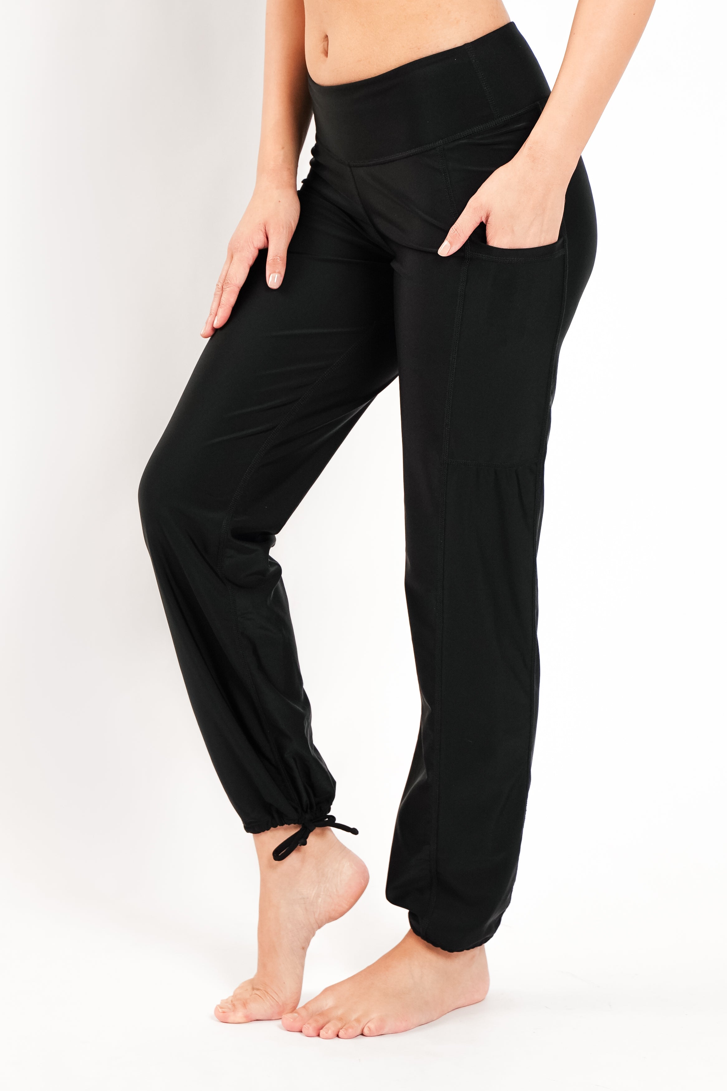 Lanuuk Pocket Swim Pants Joggers modest swimwear Burkini Black UPF Sunsafe