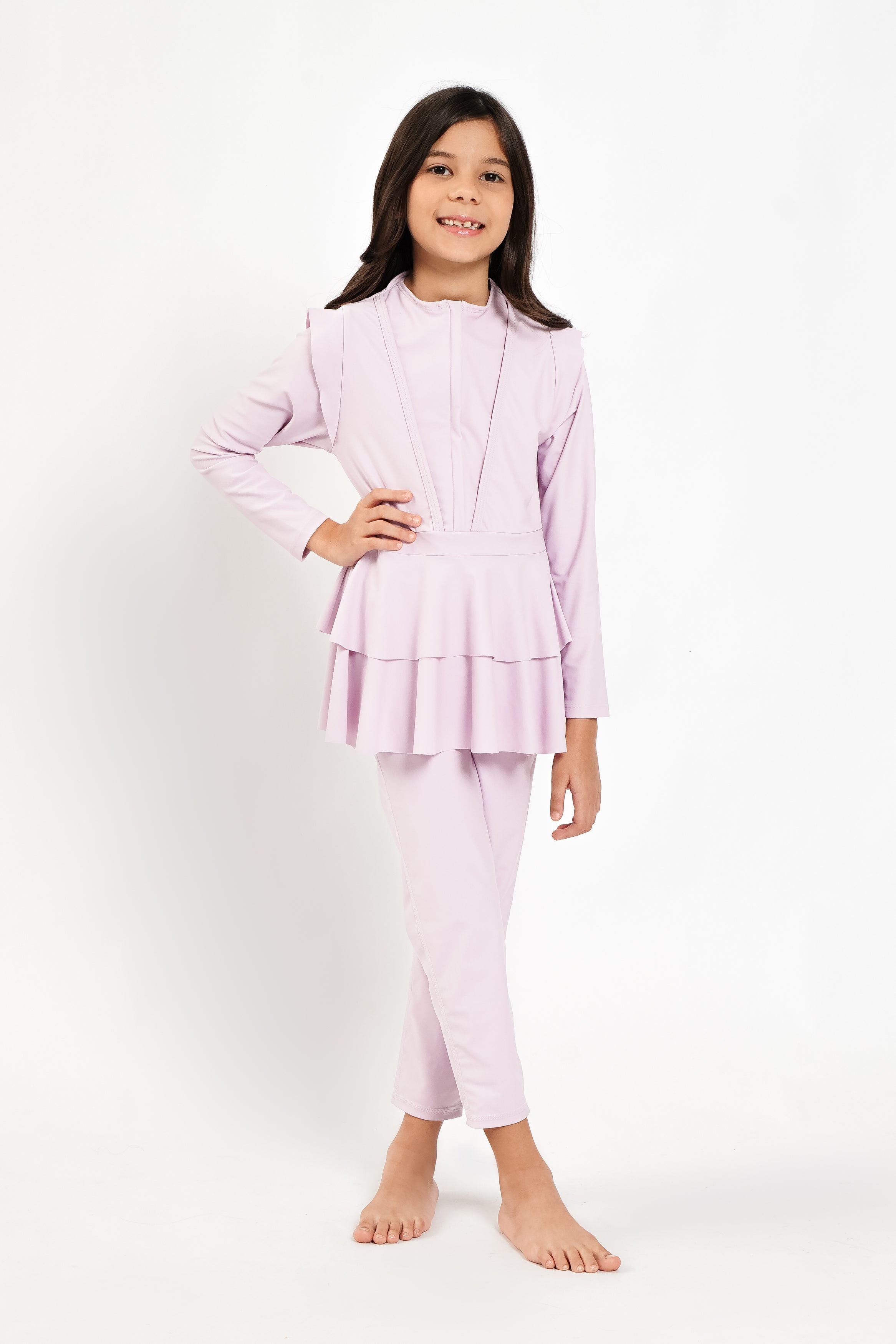 Lanuuk Serena Kids Girls Modest Swimwear Set Burkini Bloom Lilac lavender