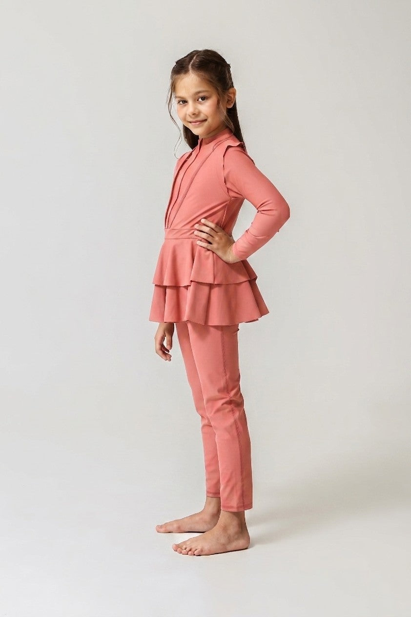 Lanuuk Modest Full Coverage Swimwear Burkini Swimsuit Kids Bathing Suit Sun Protection