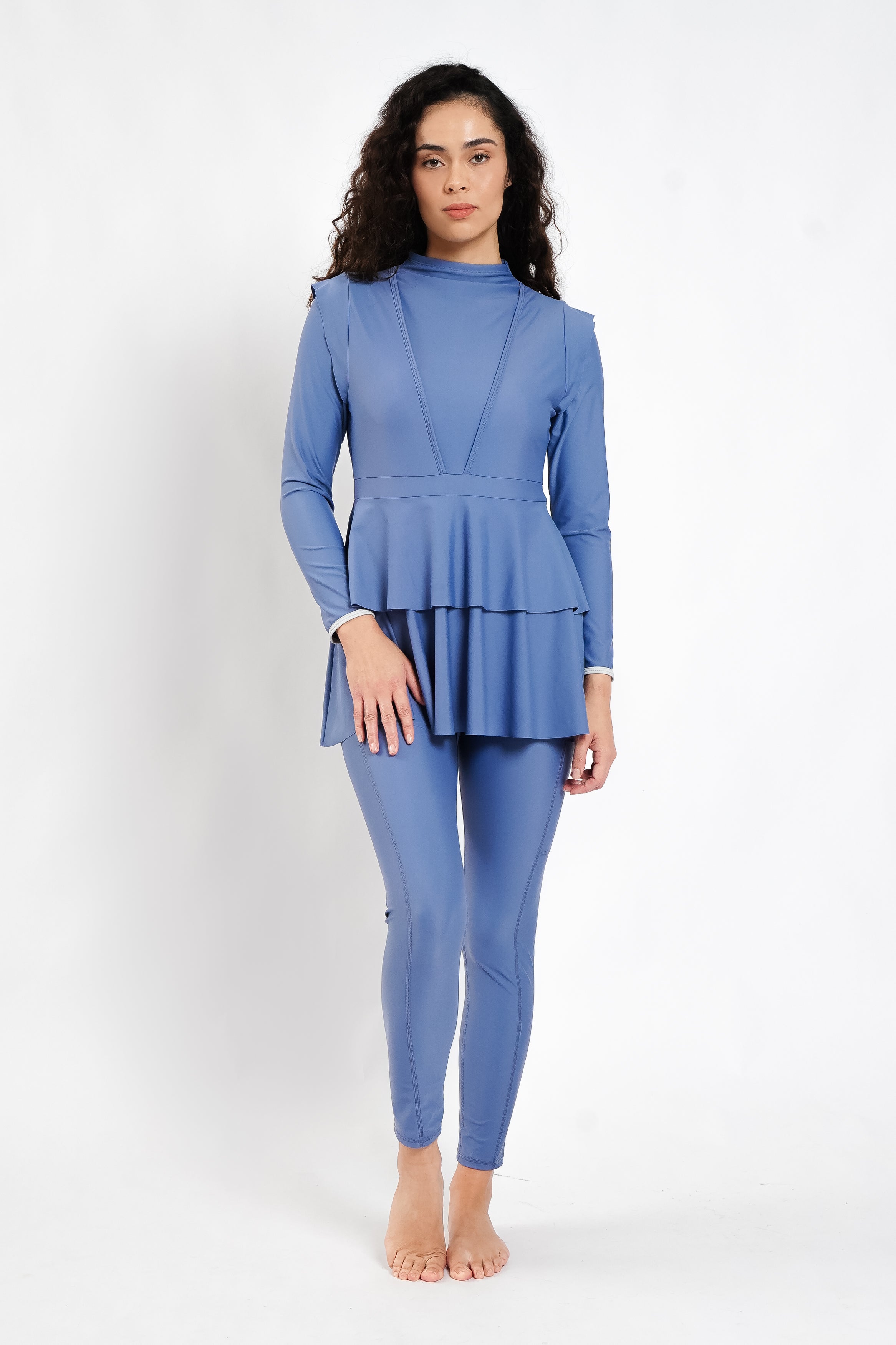 Lanuuk Serena Modest Swimwear Dress Burkini Azure Blue