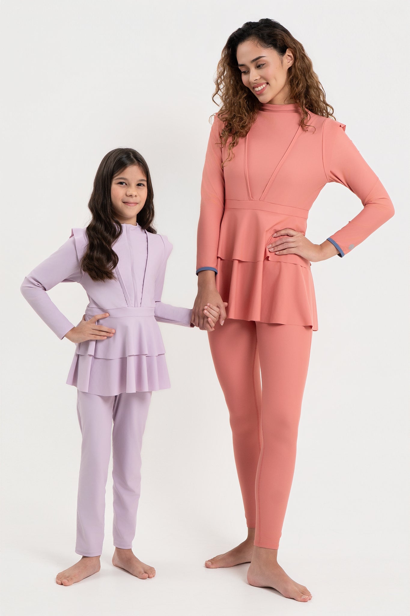 Lanuuk Serena Kids Girls Modest Swimwear Set Burkini Bloom Lilac lavender Matching Mommy & Me