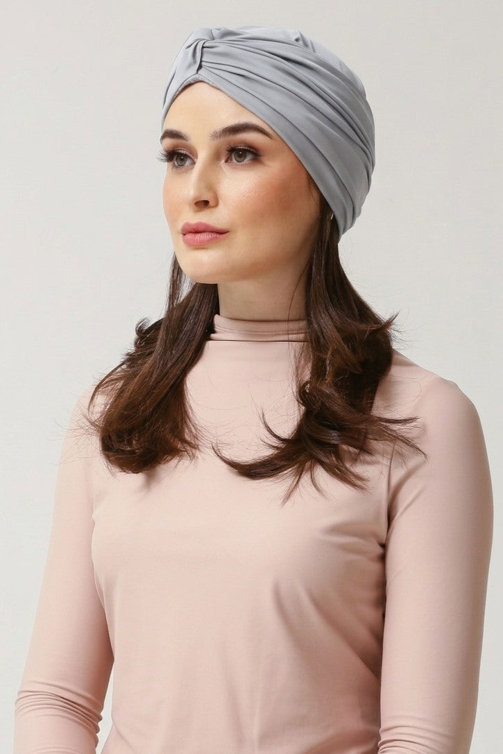 Lanuuk Knot Turban Sports Hijab Modest Swimwear Mist Grey