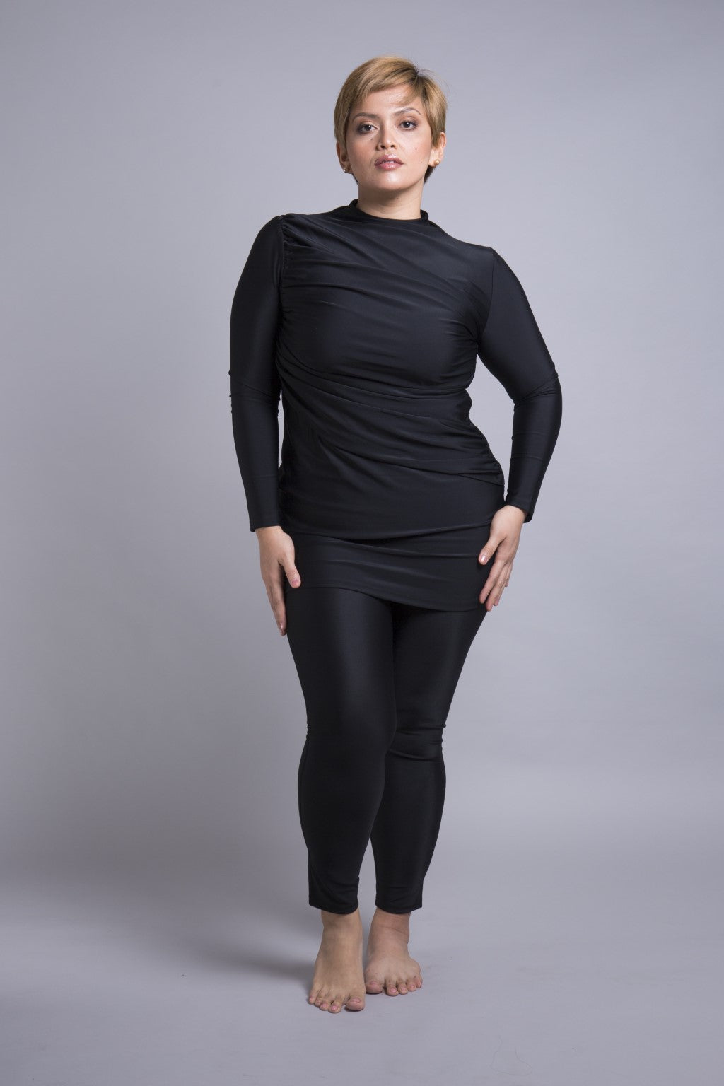 Diana Swim Set - Black Lanuuk Modest Swimwear Burkini