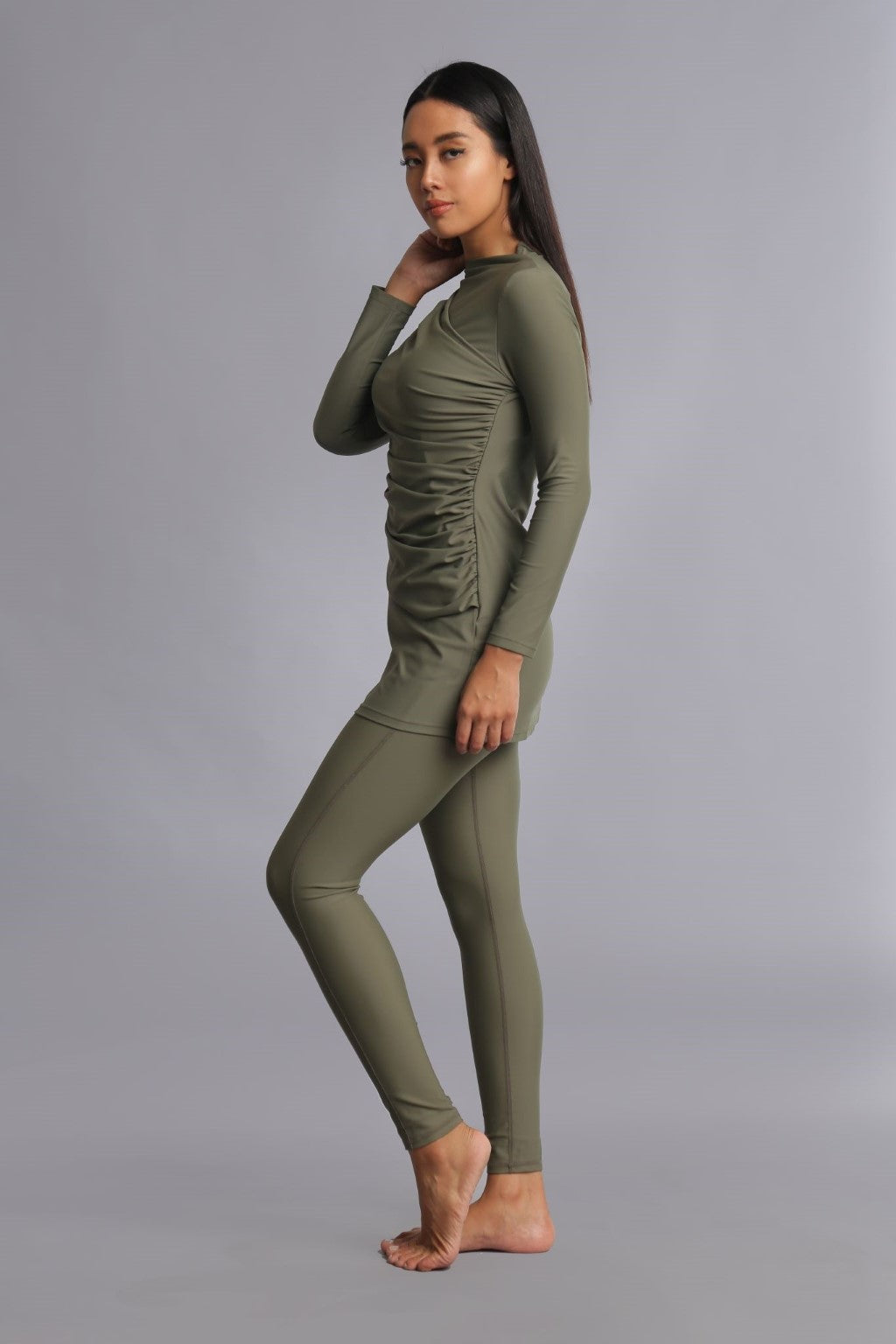 Diana Swim Set - Olive Lanuuk Modest Swimwear Burkini