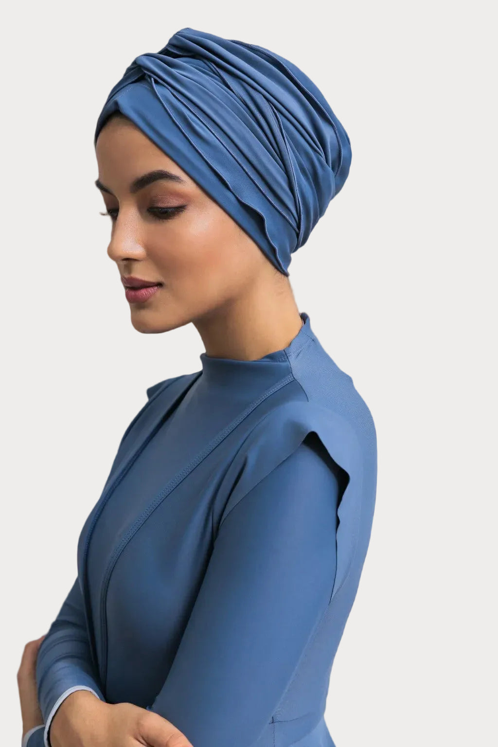 Self-tie Swim Turban - Azure Lanuuk Modest Swimwear Hijab