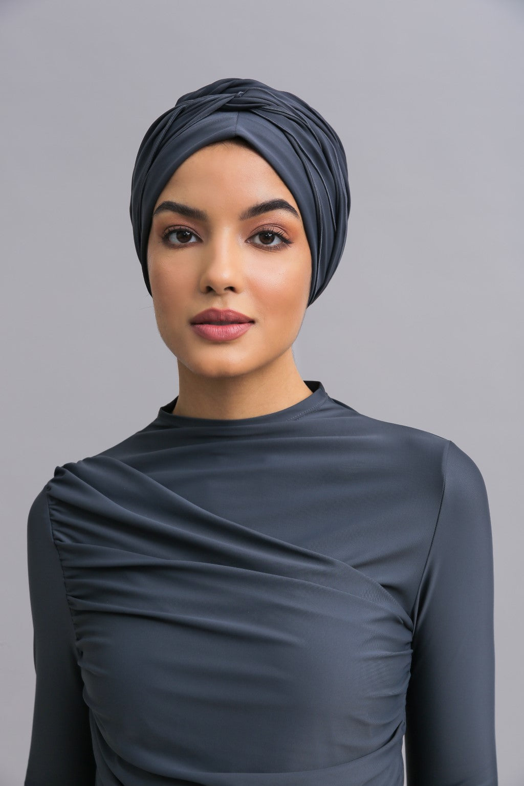 Self-tie Swim Turban - Shadow Lanuuk Modest Swimwear Hijab