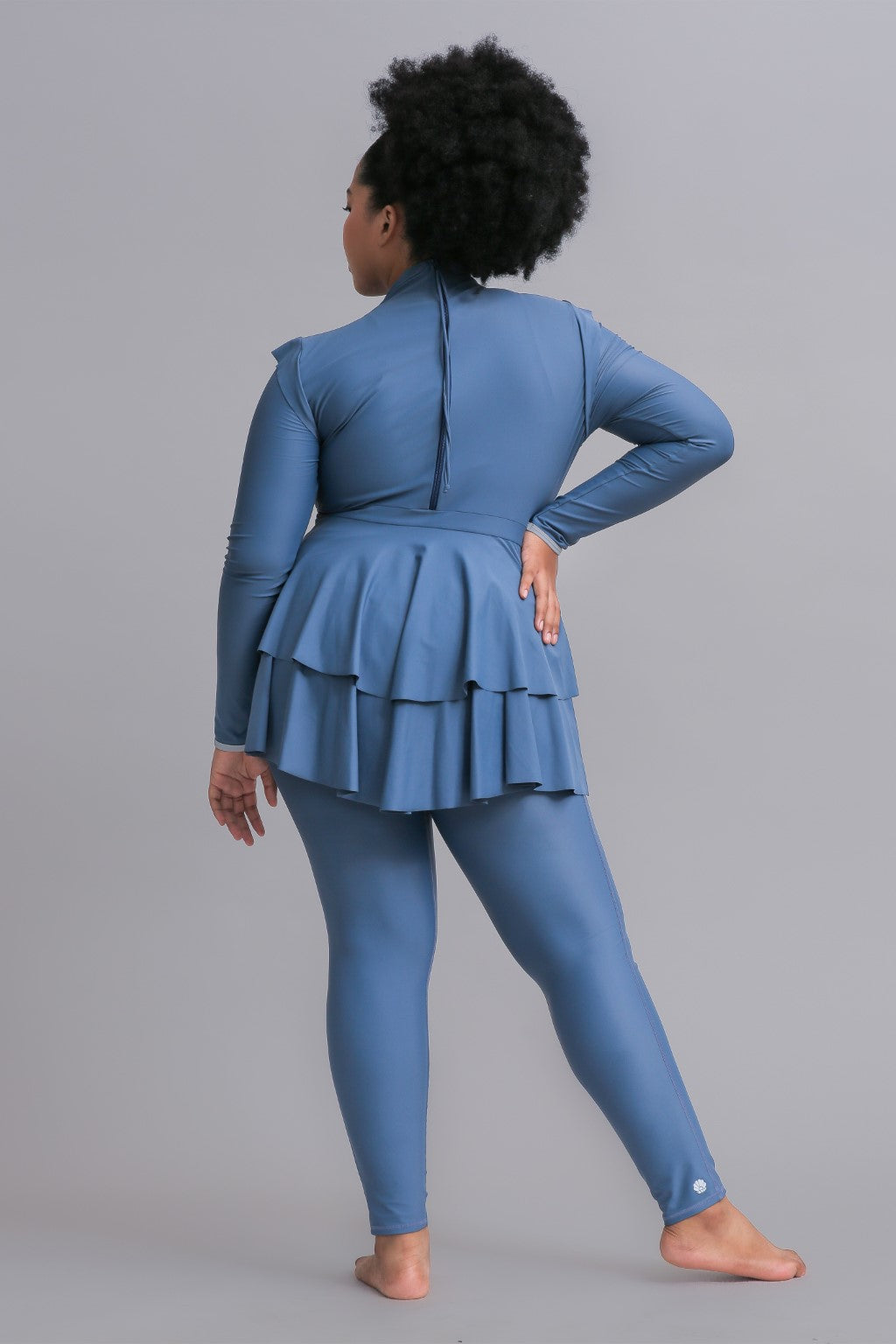 Lanuuk Serena Modest UPF Swimwear Dress Burkini Azure Blue Plus size