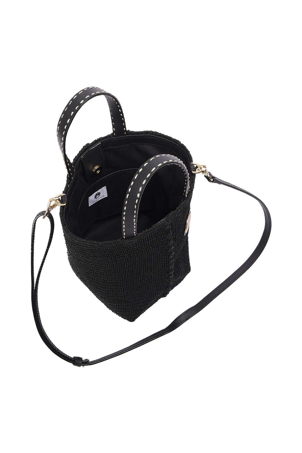 Lanuuk Resortwear Handbag Tote Shoulder Bag Abaca Hand Woven Accessories Beach Black