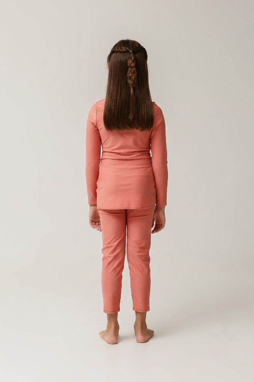 Lanuuk Diana Kids Two Piece Swimwear - Coral | UPF Full Coverage Modest Sunsafe Burkini for Girls