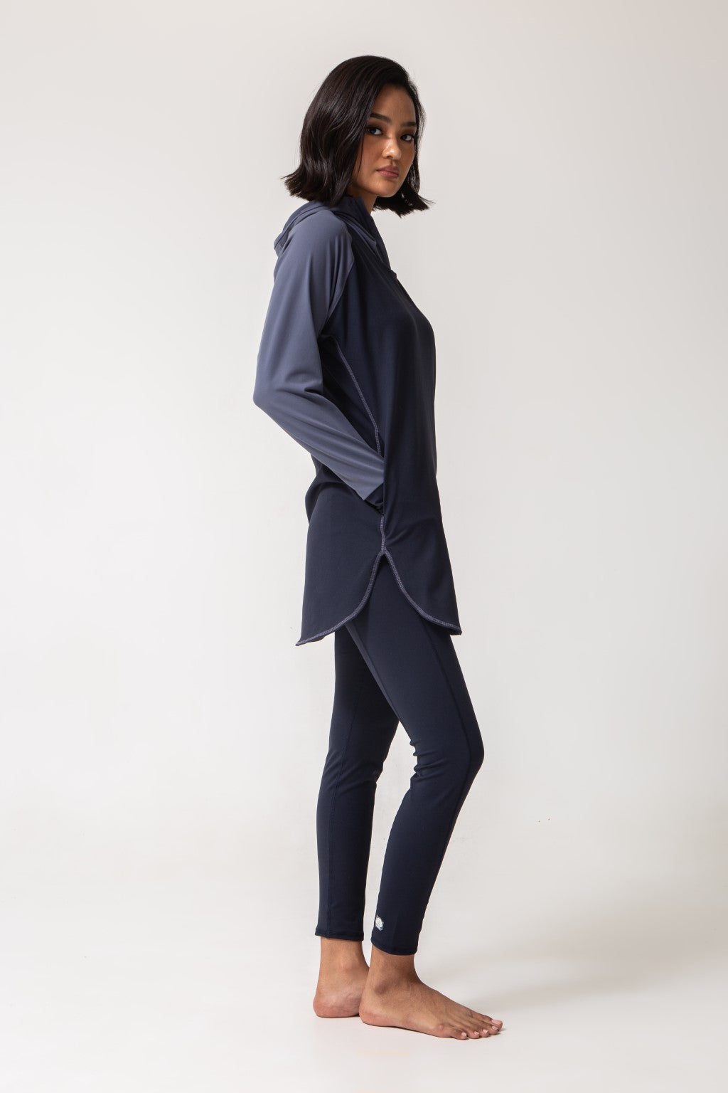 Active Hoodie - Navy Full Coverage Modest Activewear