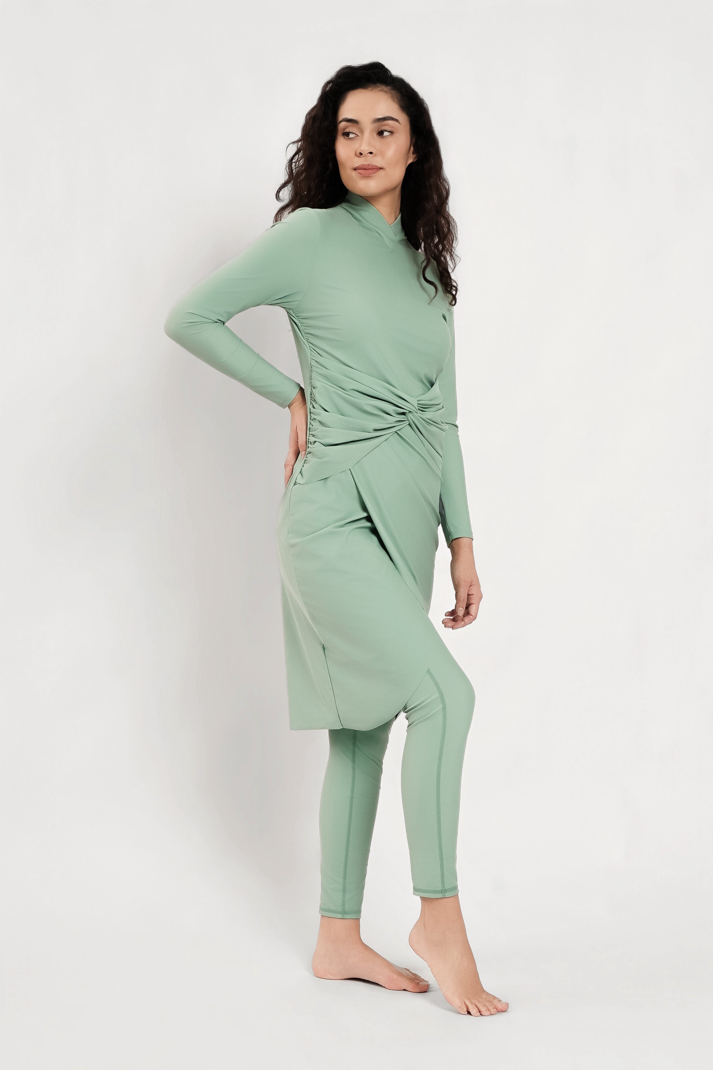 Lanuuk Alba Modest Swimwear Dress Burkini Sage Green