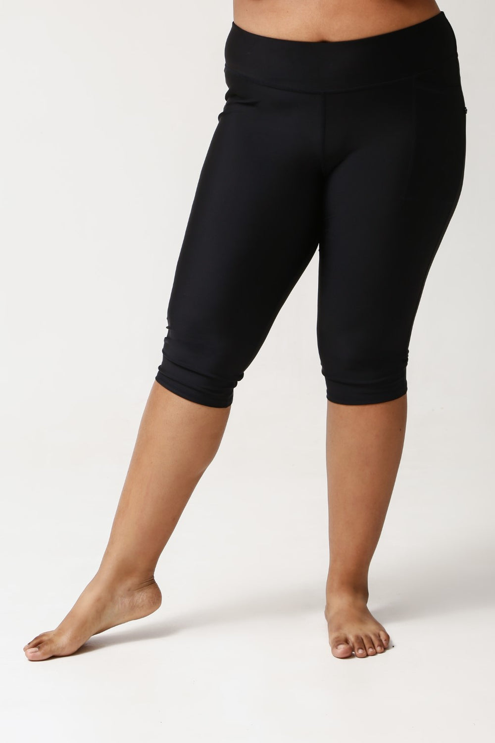 Capri Swim Tights - Black | LANUUK Full Coverage Modest Burkini Swimwear