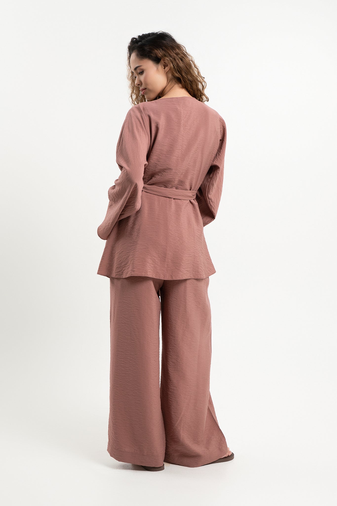 Lanuuk Resortwear Modest Relaxed Fit Flowy Shirt Blouse Cover Up Wrap Top Resort Coord Set Sustainable Ecovero Earth