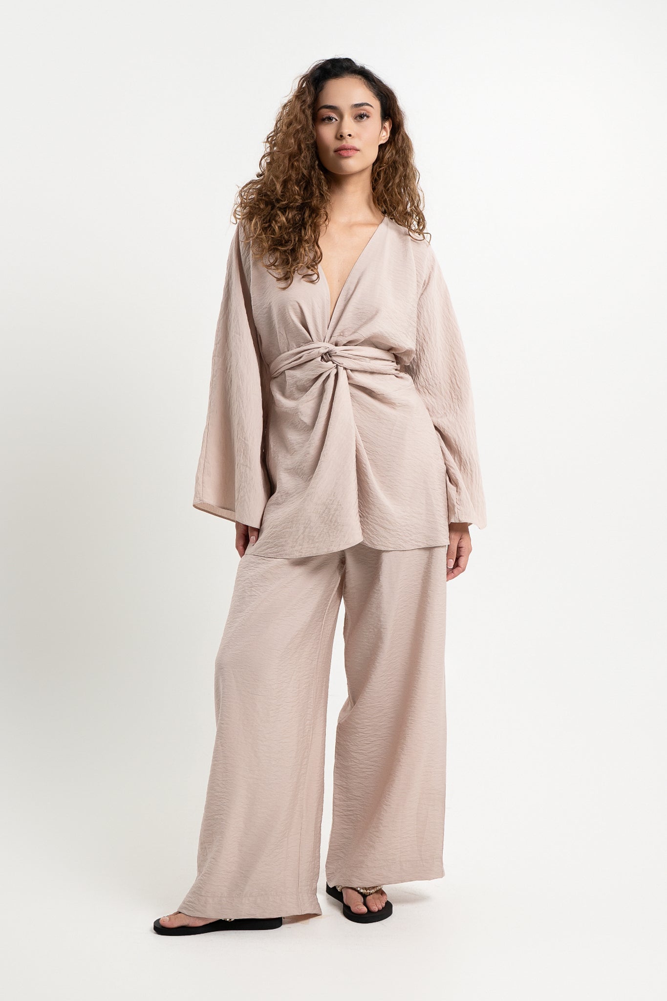 Lanuuk Resortwear Modest Relaxed Fit Flowy Shirt Blouse Cover Up Wrap Top Resort Coord Set Sustainable Ecovero Shell