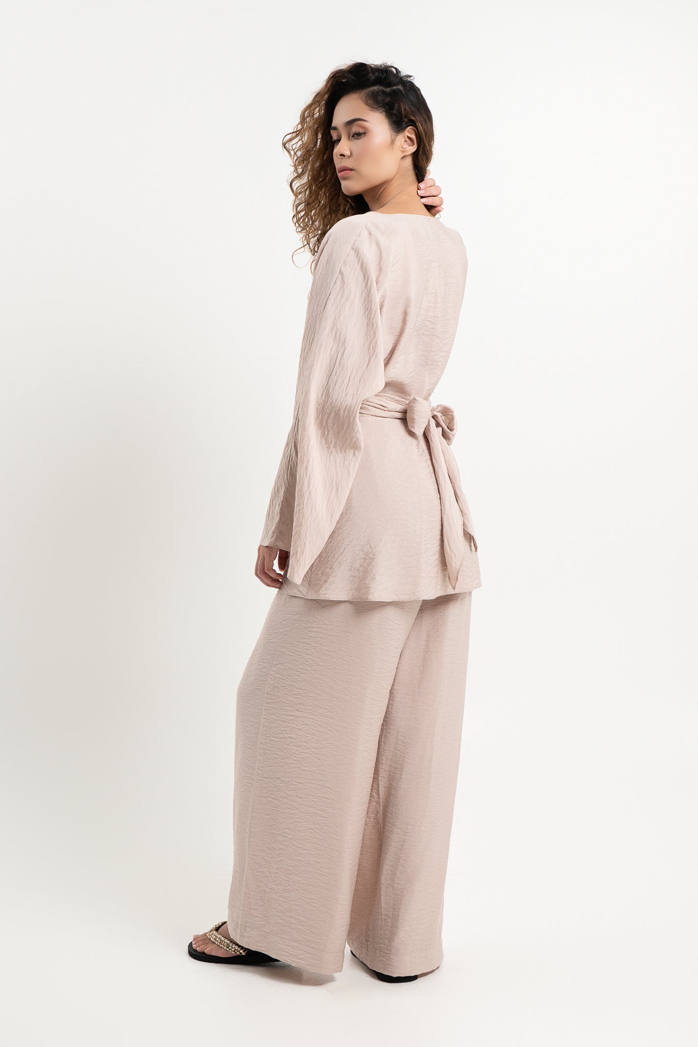 Lanuuk Resortwear Modest Relaxed Fit Flowy Shirt Blouse Cover Up Wrap Top Resort Coord Set Sustainable Ecovero Shell