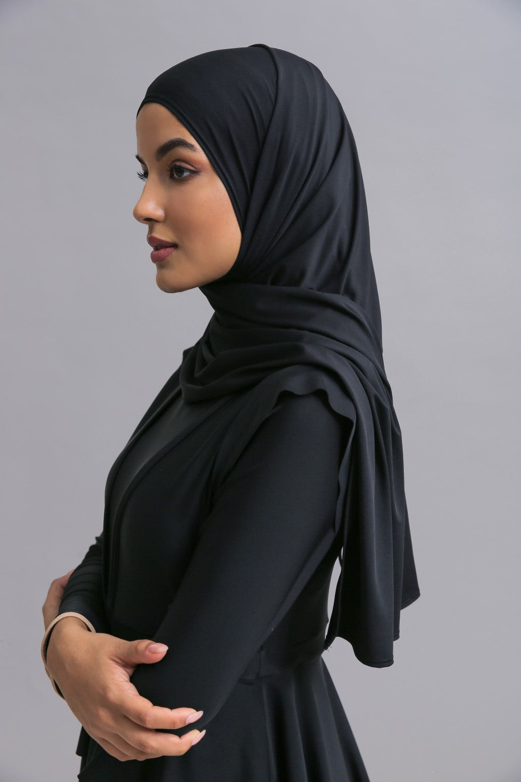 Swim Scarf - Black Lanuuk Modest Swimwear Instant Hijab