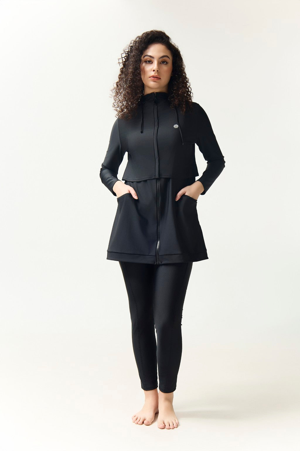 Kaya Swim Dress BLACK | LANUUK Womens Modest Sporty Swimwear