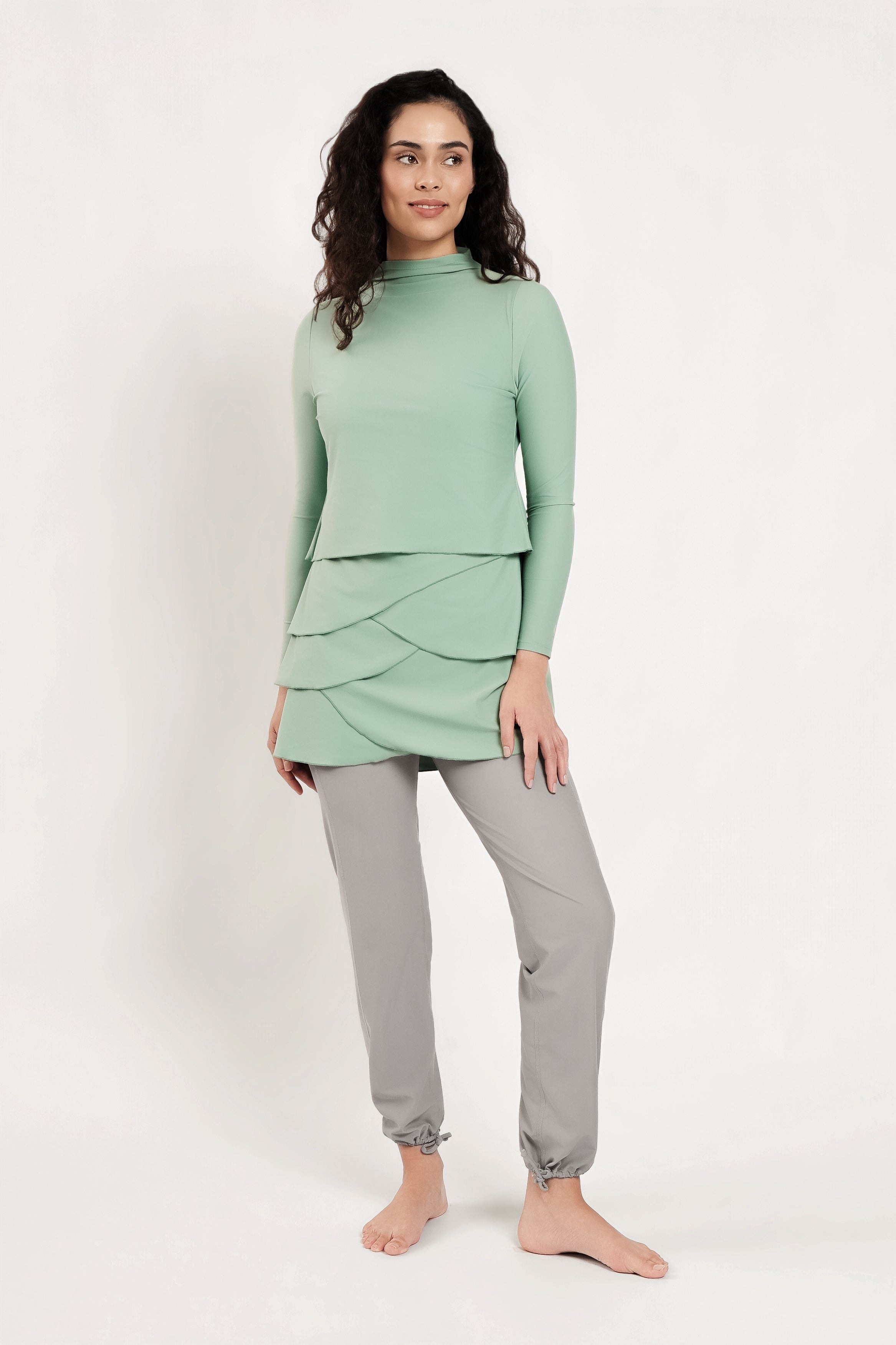 Lanuuk Lula Modest UPF Sunsafe Swimwear Swim Beach Dress Burkini Sage Green