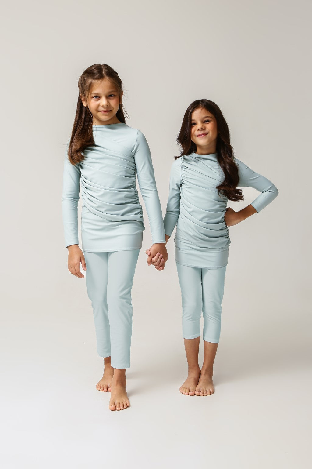 Lanuuk Diana Kids Two Piece Swimwear - Aqua | UPF Full Coverage Modest Burkini