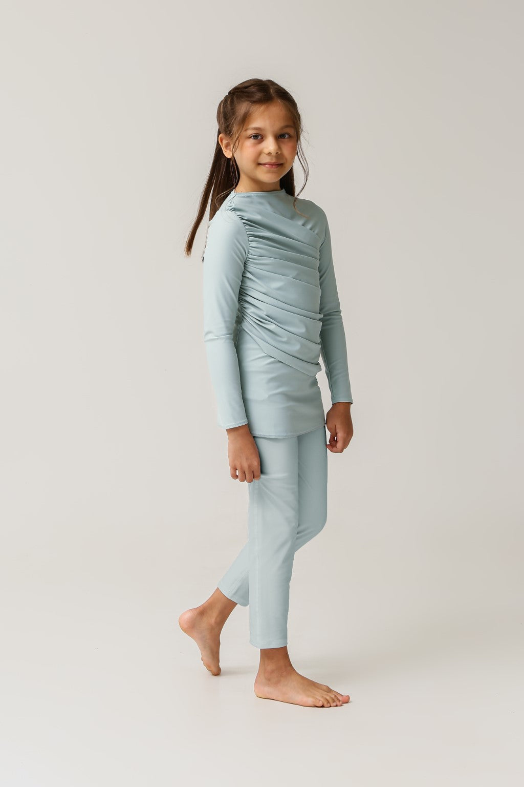 Lanuuk Diana Kids Two Piece Swimwear - Aqua | UPF Full Coverage Modest Burkini