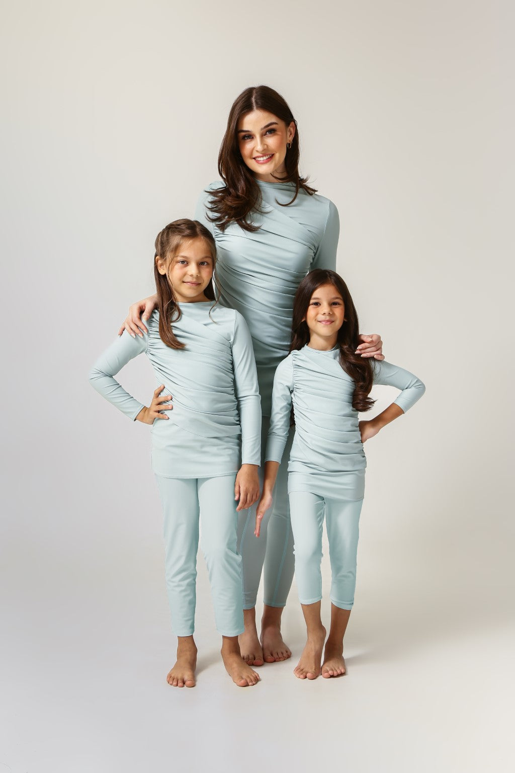 Lanuuk Diana Kids Two Piece Swimwear - Aqua | UPF Full Coverage Modest Burkini