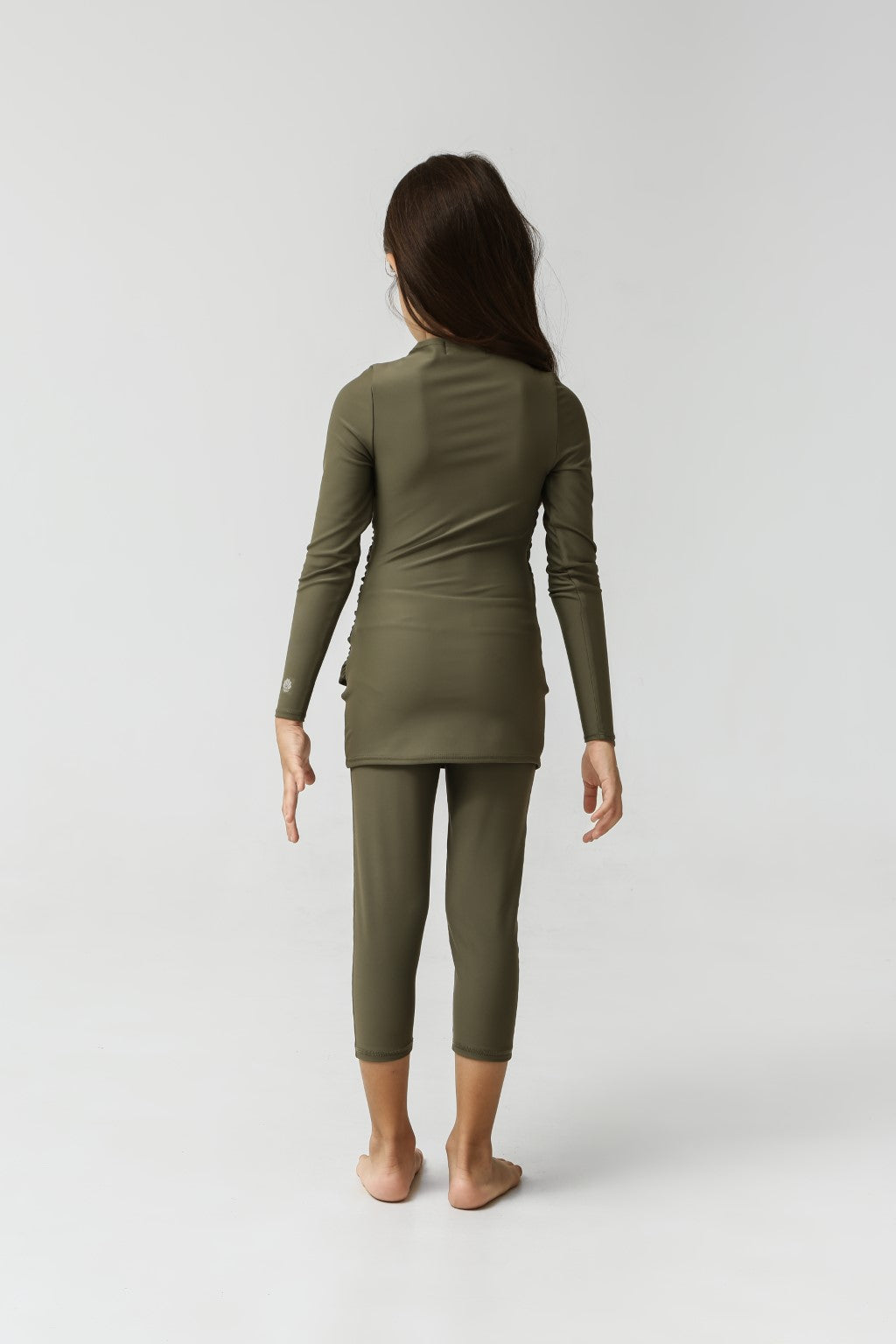 Lanuuk Diana Kids Two Piece Swimwear - Olive | UPF Full Coverage Modest Burkini