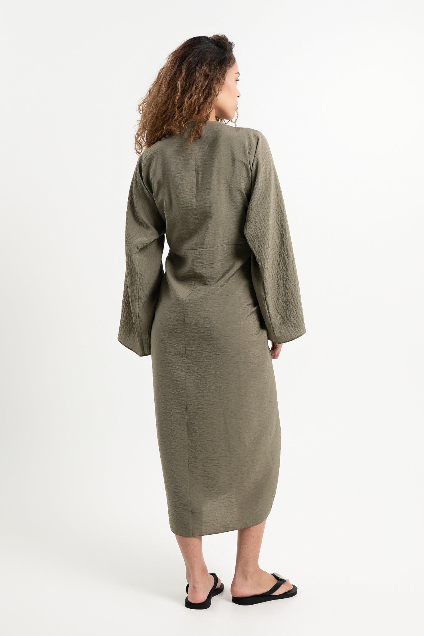 Lanuuk Resortwear Modest Kaftan Kimono Wrap Cover Up Wrap Beachwear Sustainable Ecovero Olive