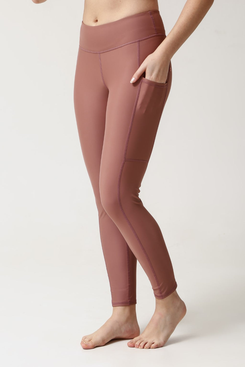 Pocket Swim Tights - Earth | LANUUK Full Coverage Swim Leggings