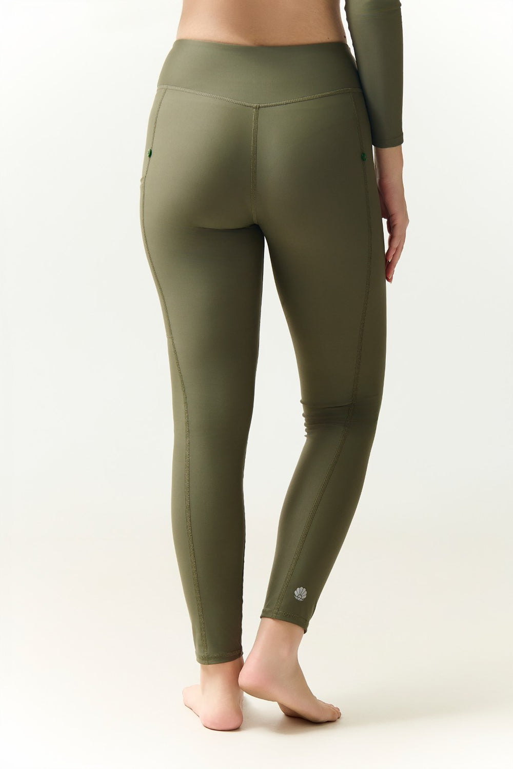 Pocket Swim Tights OLIVE | LANUUK Full Coverage Swim Leggings