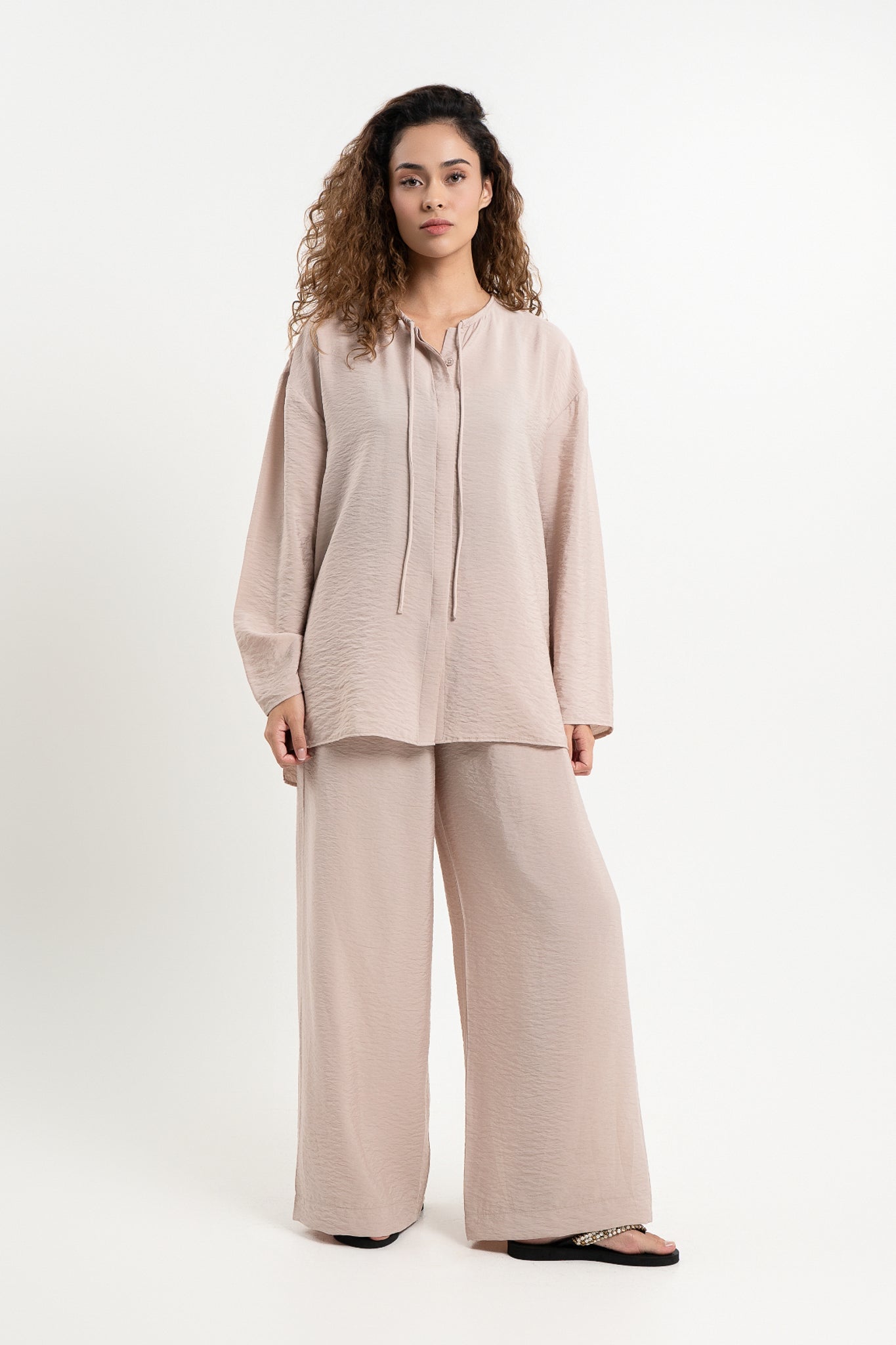 Lanuuk Resortwear Modest Relaxed Fit Flowy Shirt Blouse Cover Up Resortwear Co-ord Set Sustainable Ecovero Shell