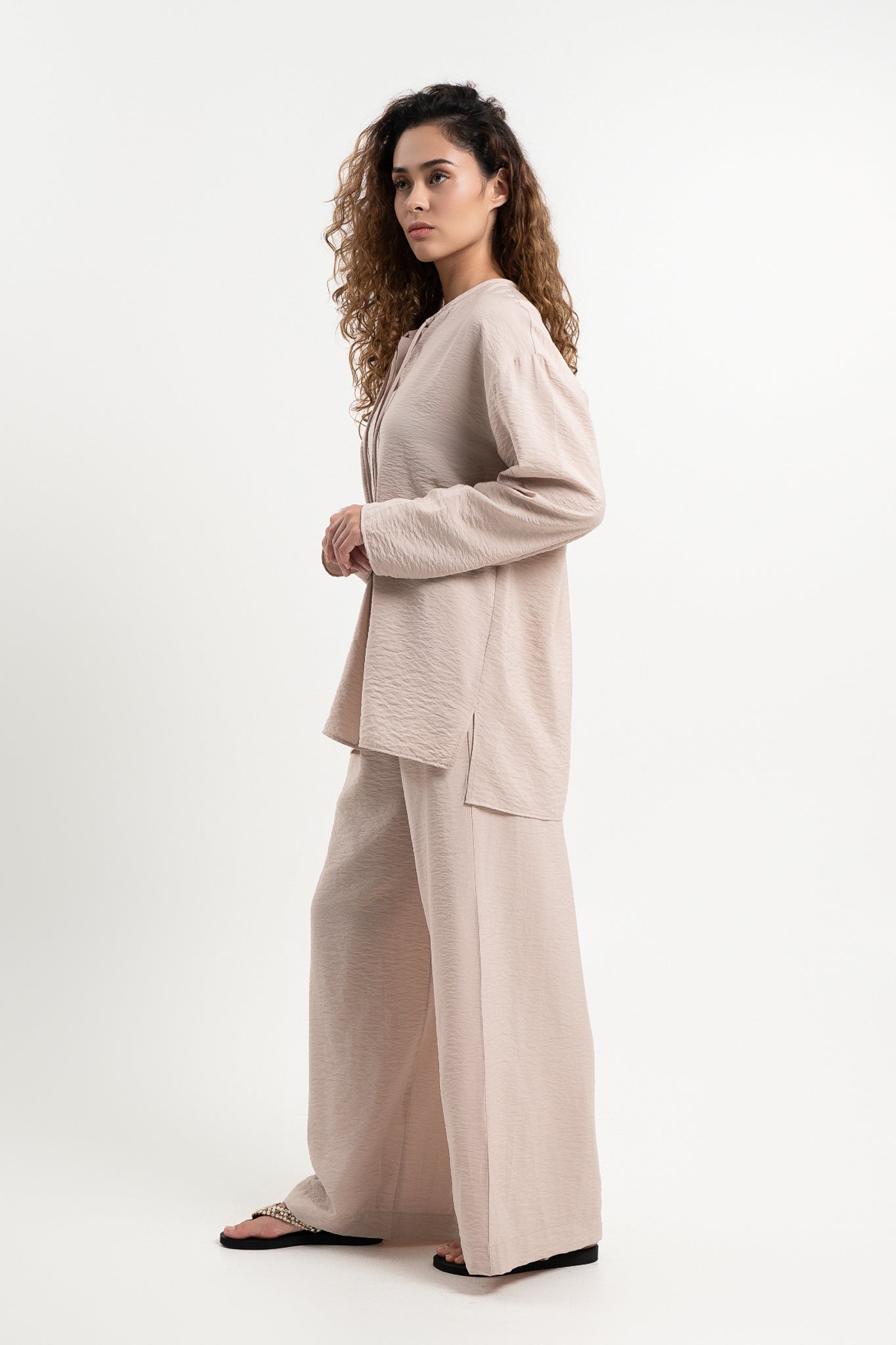 Lanuuk Resortwear Modest Relaxed Fit Flowy Shirt Blouse Cover Up Resortwear Co-ord Set Sustainable Ecovero Shell