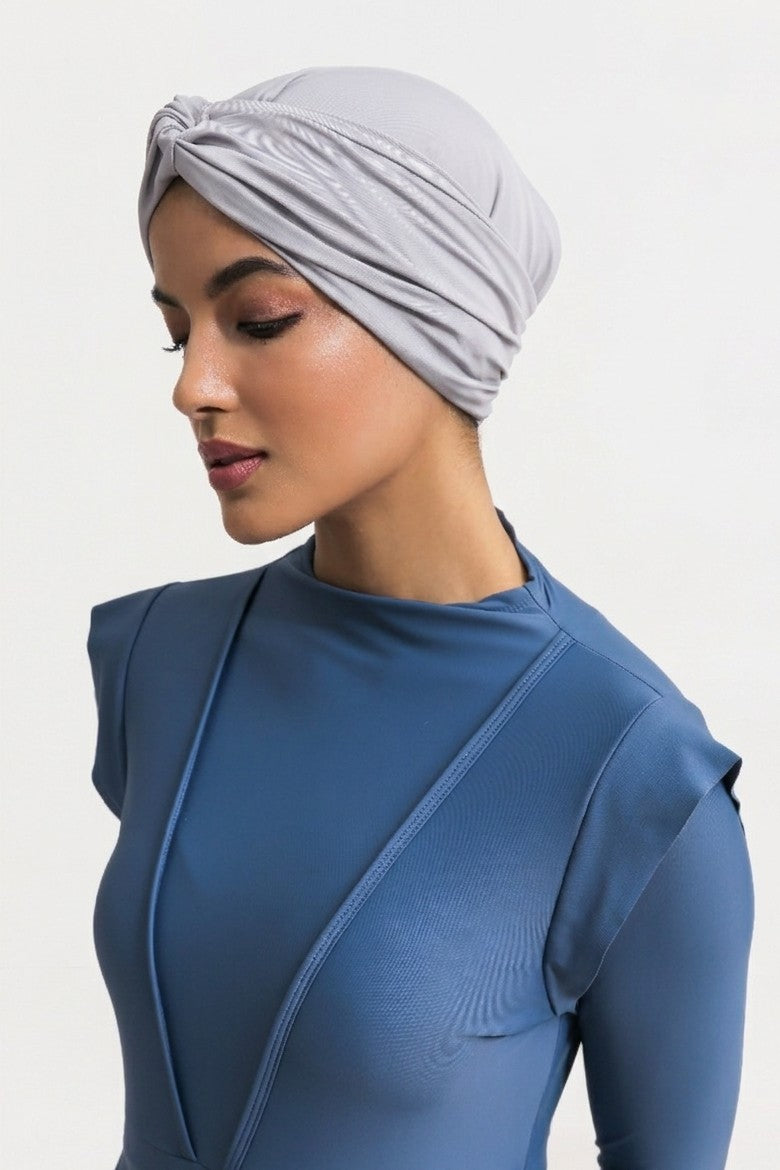 Lanuuk Knot Turban Sports Hijab Modest Swimwear Mist Grey