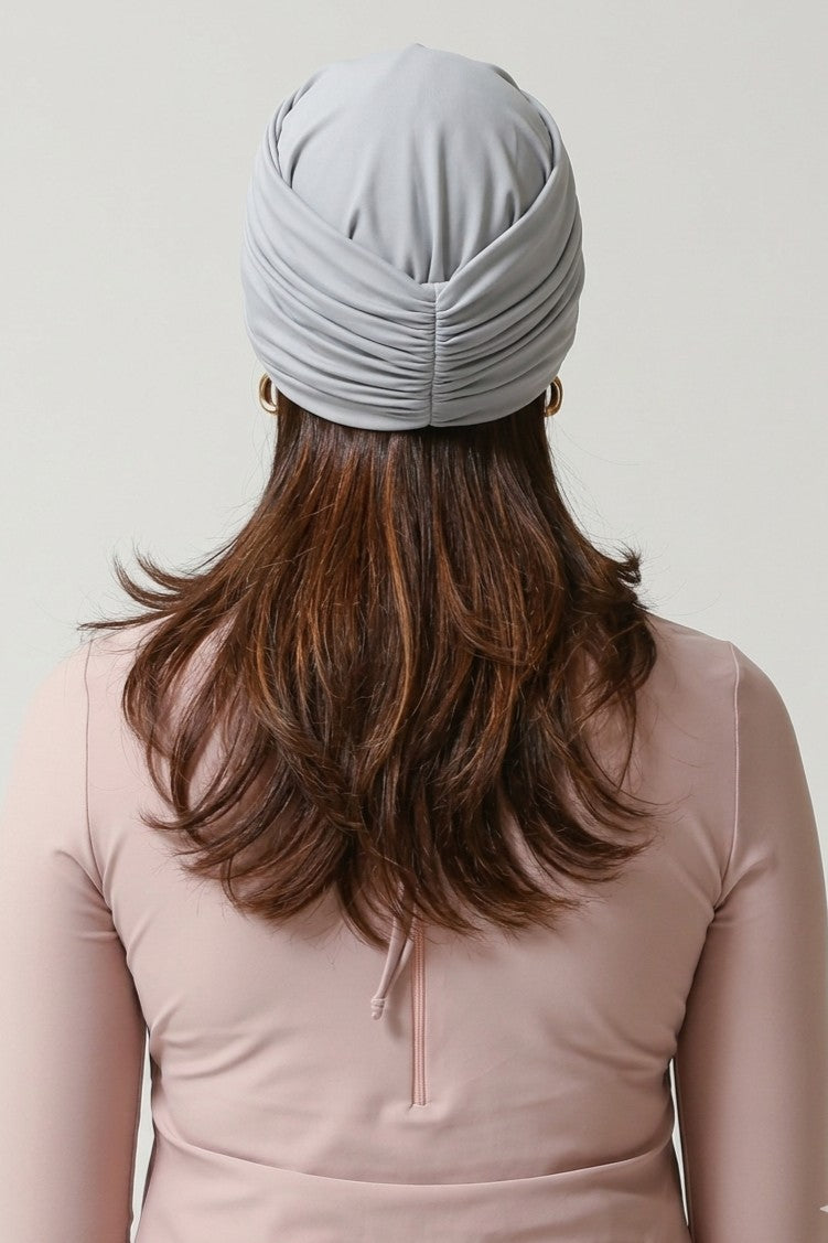 Lanuuk Knot Turban Sports Hijab Modest Swimwear Mist Grey