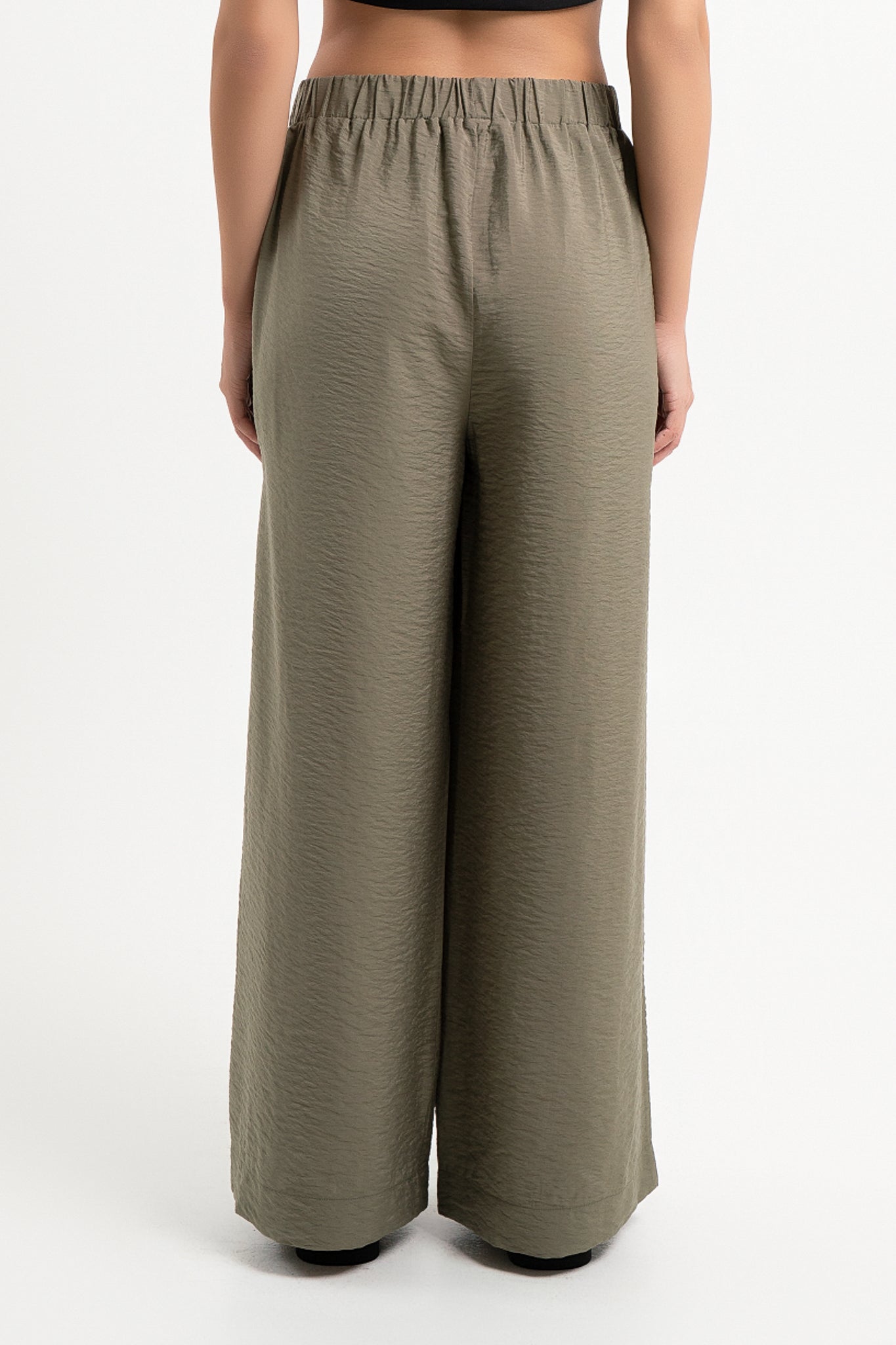 Lanuuk Resortwear Wide Leg Modest Relaxed Fit Flowy Resortwear Trousers Resort Co ord Beach Pants Ecovero Olive