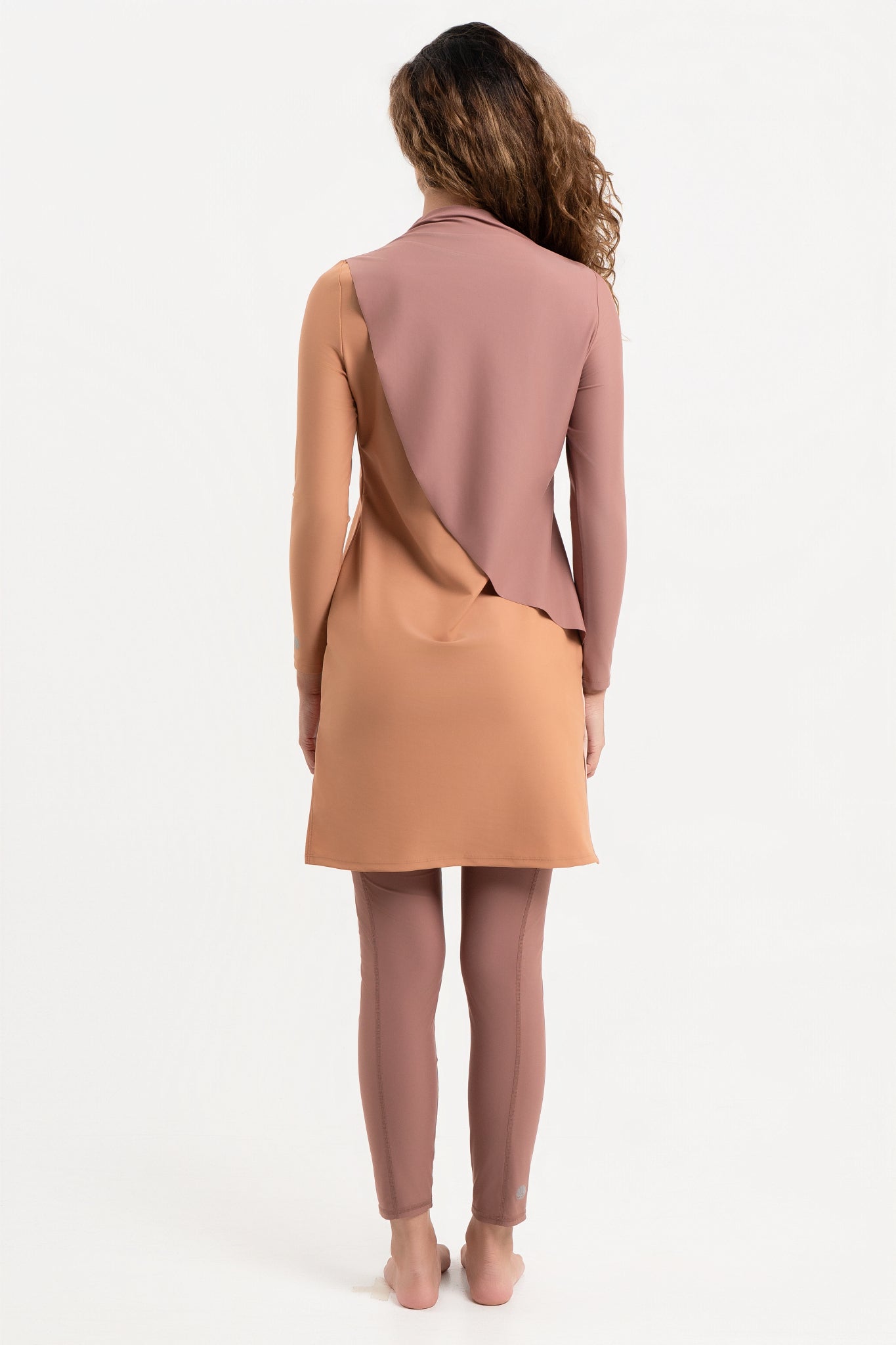 Lanuuk Cape Modest Swimwear Dress Burkini Earth Brown Neutral